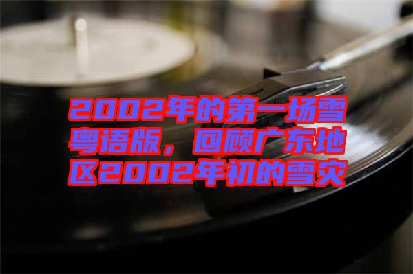 2002年的第一場(chǎng)雪粵語(yǔ)版，回顧廣東地區(qū)2002年初的雪災(zāi)