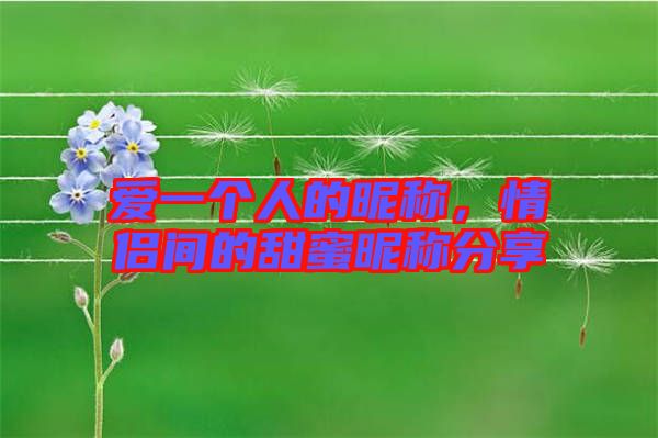 愛(ài)一個(gè)人的昵稱(chēng)，情侶間的甜蜜昵稱(chēng)分享
