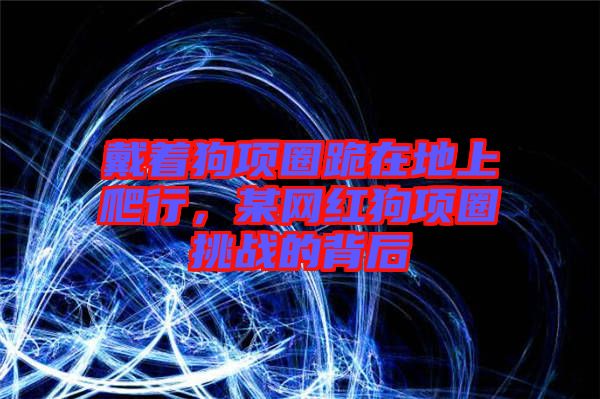 戴著狗項(xiàng)圈跪在地上爬行，某網(wǎng)紅狗項(xiàng)圈挑戰(zhàn)的背后