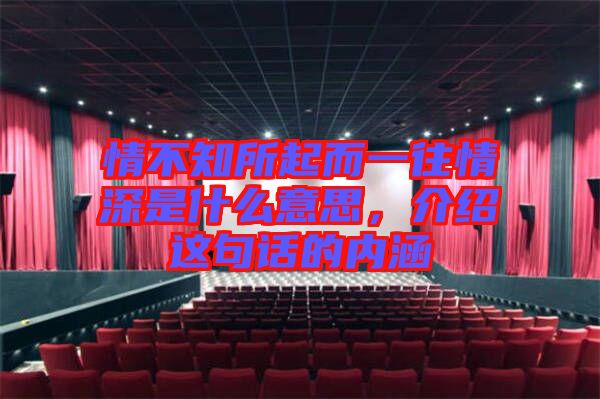 情不知所起而一往情深是什么意思，介紹這句話的內(nèi)涵