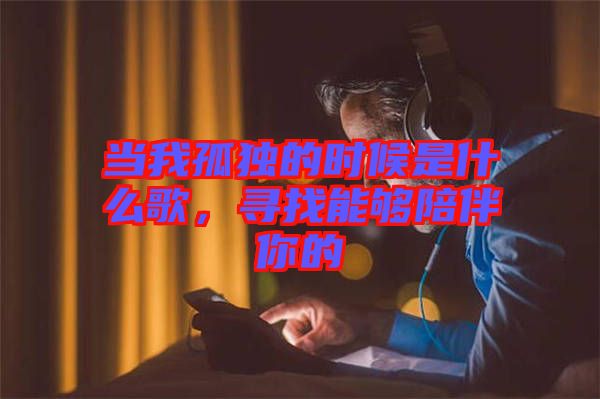 當(dāng)我孤獨(dú)的時(shí)候是什么歌，尋找能夠陪伴你的