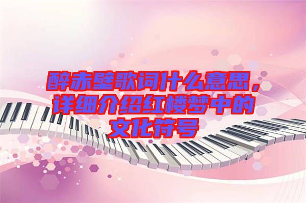 醉赤壁歌詞什么意思，詳細(xì)介紹紅樓夢(mèng)中的文化符號(hào)