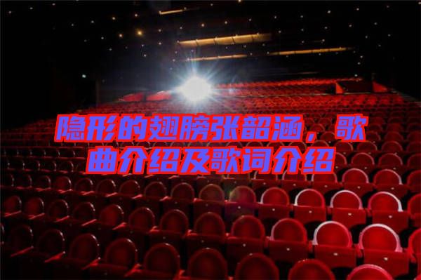 隱形的翅膀張韶涵，歌曲介紹及歌詞介紹
