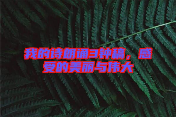 我的詩朗誦3鐘稿，感受的美麗與偉大