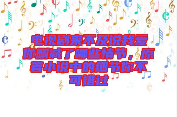 電視劇來不及說我愛你刪減了哪些情節(jié)，原著小說中的細節(jié)你不可錯過