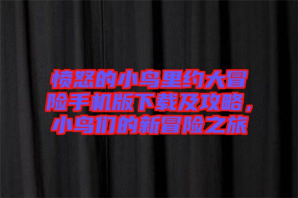 憤怒的小鳥里約大冒險(xiǎn)手機(jī)版下載及攻略，小鳥們的新冒險(xiǎn)之旅