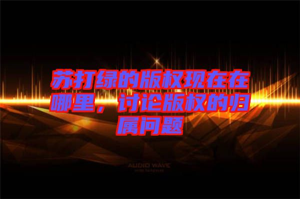 蘇打綠的版權(quán)現(xiàn)在在哪里，討論版權(quán)的歸屬問題