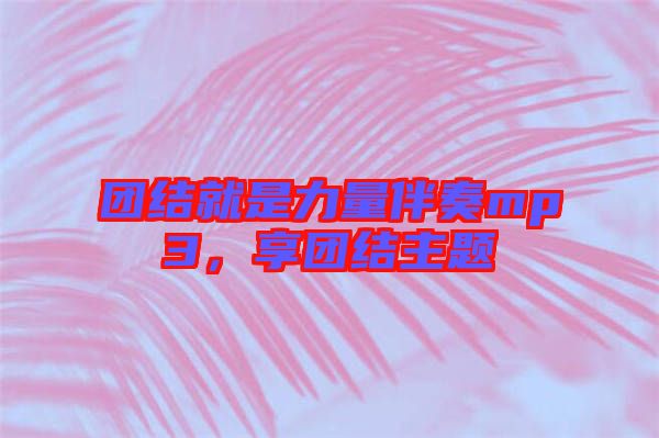 團結(jié)就是力量伴奏mp3，享團結(jié)主題