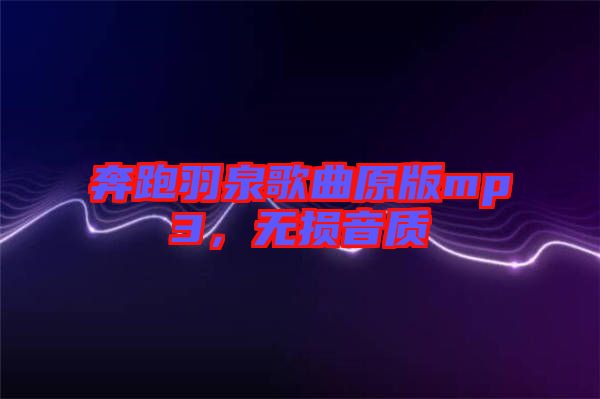 奔跑羽泉歌曲原版mp3，無損音質