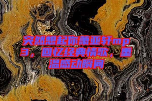 突然想起你蕭亞軒mp3，回憶經(jīng)典情歌，重溫感動瞬間