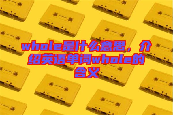 whole是什么意思，介紹英語單詞whole的含義