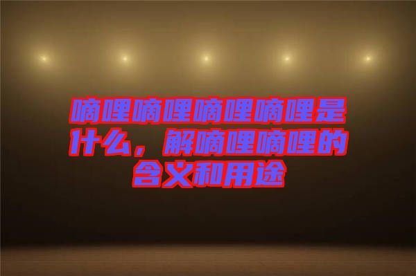 嘀哩嘀哩嘀哩嘀哩是什么，解嘀哩嘀哩的含義和用途