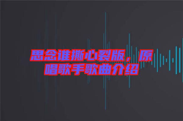 思念誰(shuí)撕心裂版，原唱歌手歌曲介紹