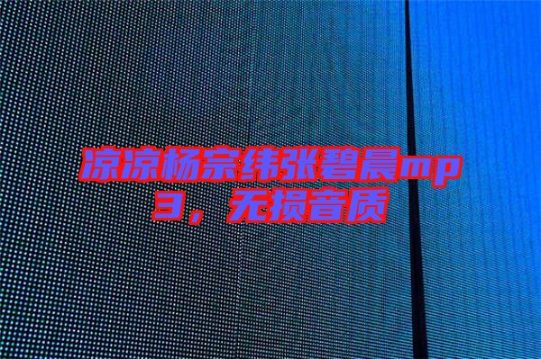涼涼楊宗緯張碧晨mp3，無(wú)損音質(zhì)