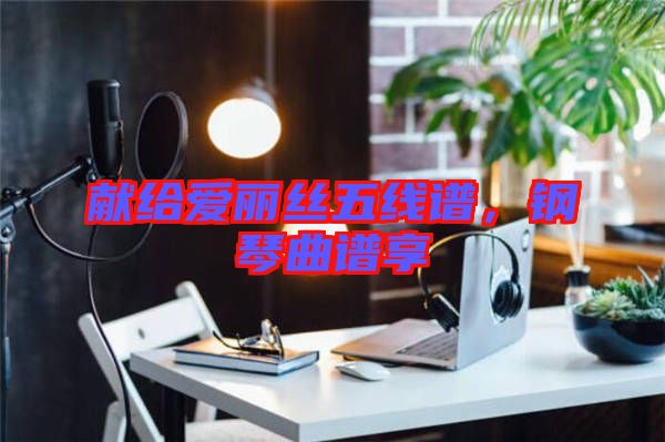 獻給愛麗絲五線譜，鋼琴曲譜享