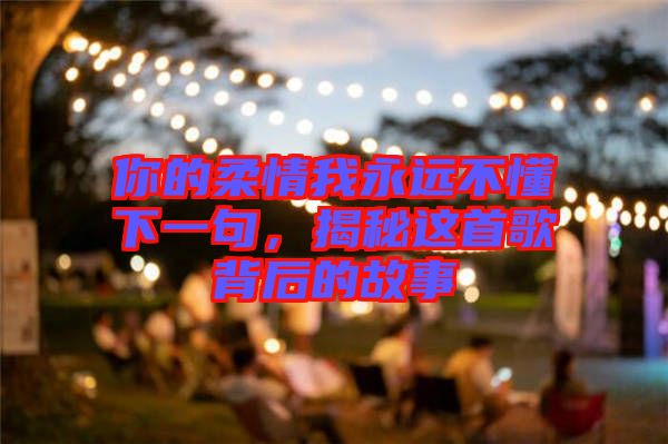 你的柔情我永遠不懂下一句，揭秘這首歌背后的故事