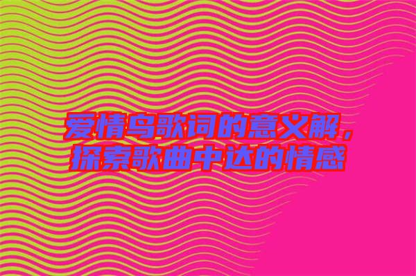 愛情鳥歌詞的意義解，探索歌曲中達(dá)的情感