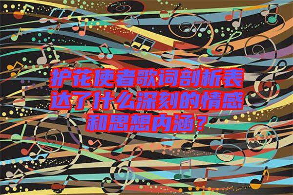 護(hù)花使者歌詞剖析表達(dá)了什么深刻的情感和思想內(nèi)涵？