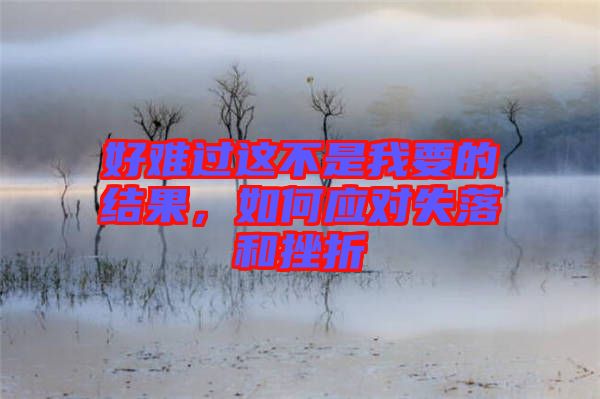 好難過這不是我要的結果，如何應對失落和挫折