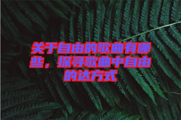 關(guān)于自由的歌曲有哪些，探尋歌曲中自由的達方式