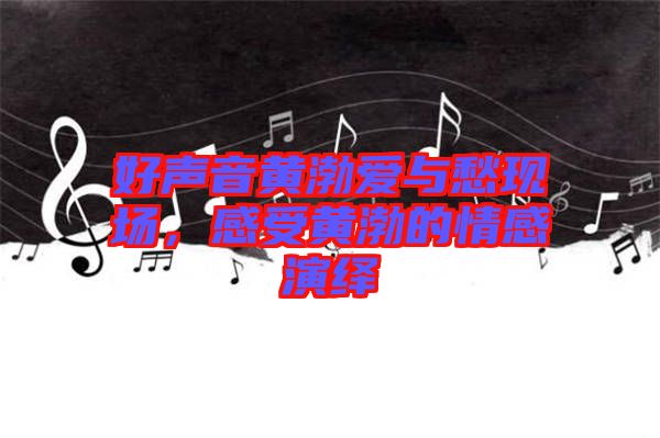 好聲音黃渤愛與愁現(xiàn)場，感受黃渤的情感演繹