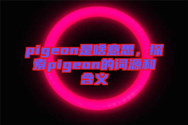 pigeon是啥意思，探索pigeon的詞源和含義