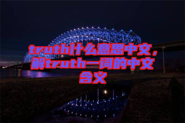 truth什么意思中文，解truth一詞的中文含義