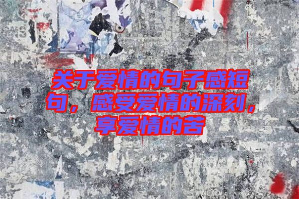 關于愛情的句子感短句，感受愛情的深刻，享愛情的苦