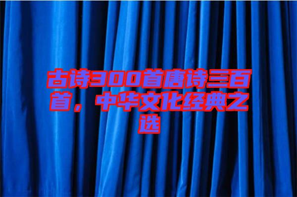 古詩300首唐詩三百首，中華文化經典之選