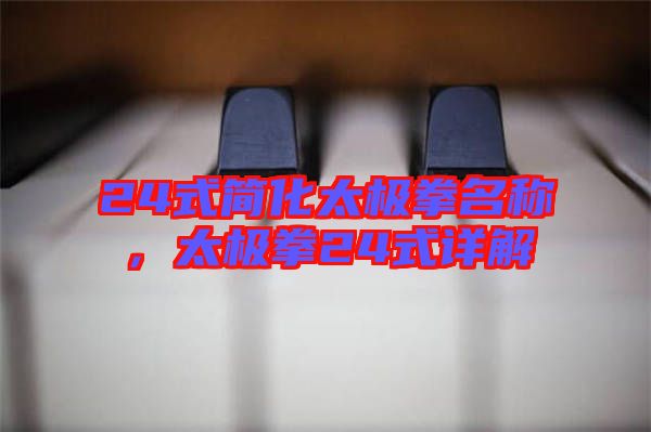 24式簡化太極拳名稱，太極拳24式詳解