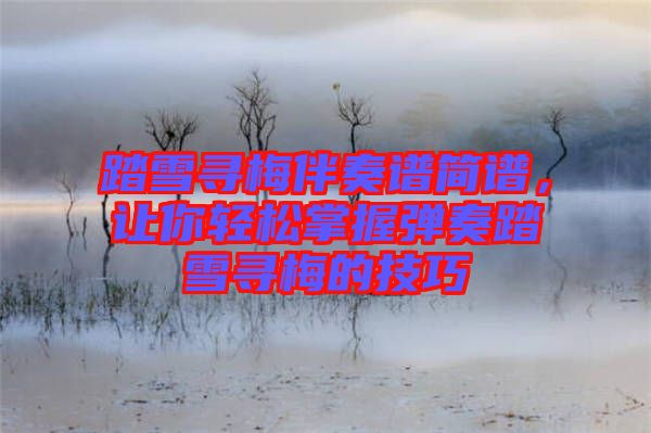 踏雪尋梅伴奏譜簡譜，讓你輕松掌握彈奏踏雪尋梅的技巧