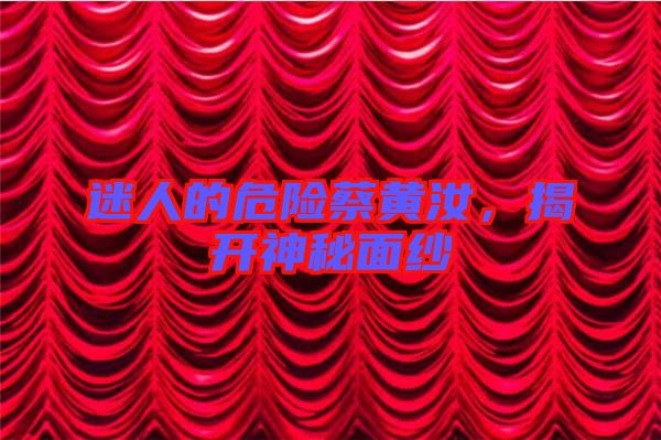 迷人的危險蔡黃汝，揭開神秘面紗