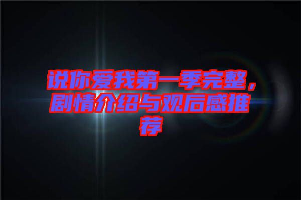 說你愛我第一季完整，劇情介紹與觀后感推薦
