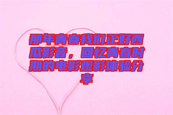 那年青春我們正好西瓜影音，回憶青春時(shí)期的電影觀影體驗(yàn)分享