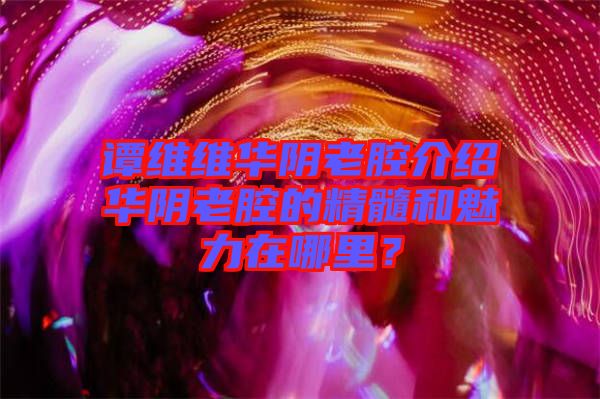 譚維維華陰老腔介紹華陰老腔的精髓和魅力在哪里？