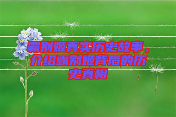 霸別姬真實歷史故事，介紹霸別姬背后的歷史真相